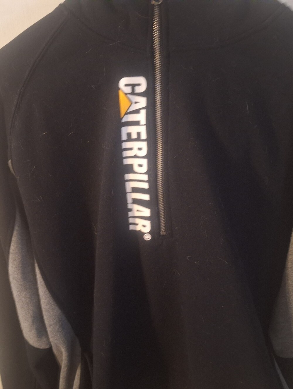 Caterpillar Black Zip-Up Hooded Sweater with White & Yellow Logo - Picture 4 of 6